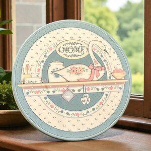 Vintage Goose Coaster Set in Tin, Trenditions Home Blue Cottage Coasters